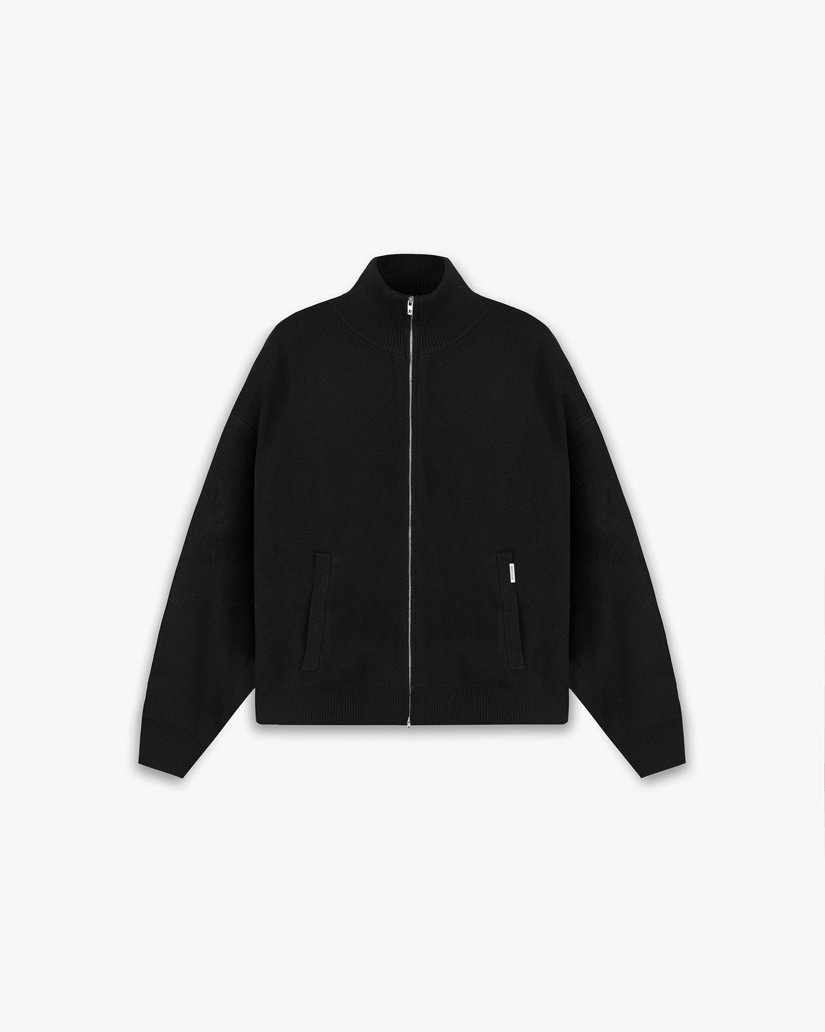 INITIALKNITTEDTRACKJACKETBLACK